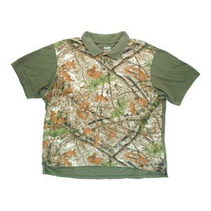 Cabela's Realtree Camouflage Polo Shirt Mens 3XL XXXL Beige Green‎ Camo Sleeve
